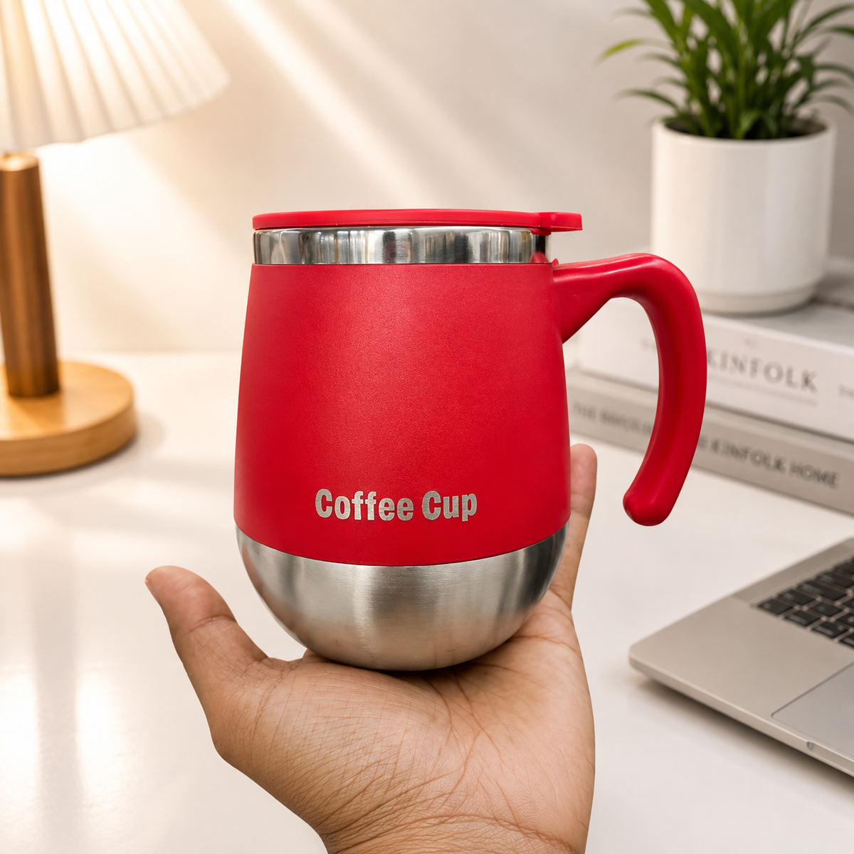 500ml 304 Stainless Steel Vacuum Insulated Mug with Lid & Handle | Travel Coffee & Tea Cup