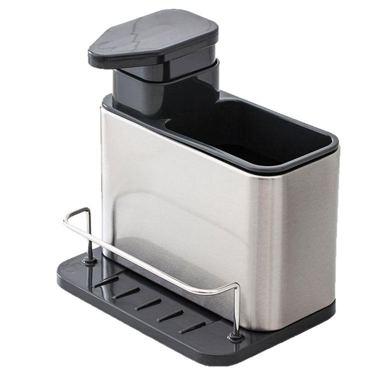 Refillable dishwashing liquid dispenser for kitchen sink