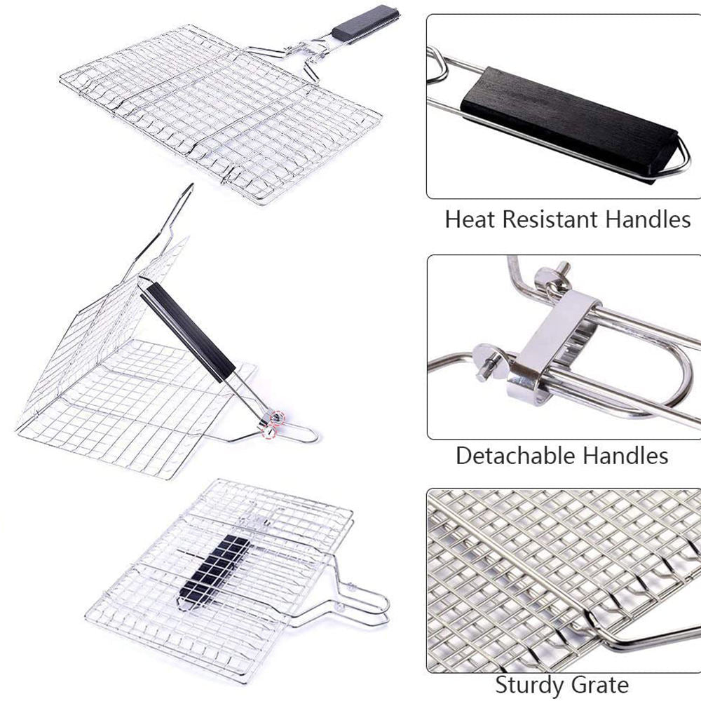 
Reusable BBQ grilling basket for outdoor barbecue