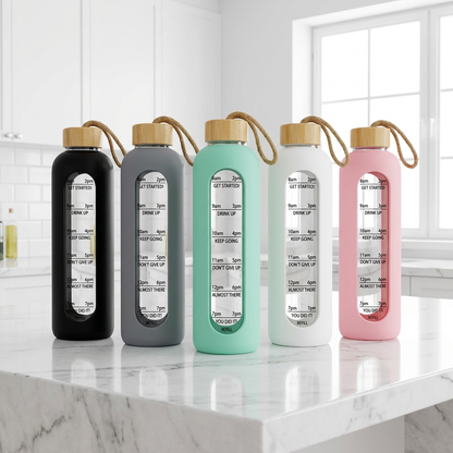 
Reusable Glass Water Bottle for Gym and Fitness
