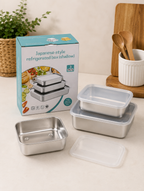
Reusable stainless steel meal prep containers