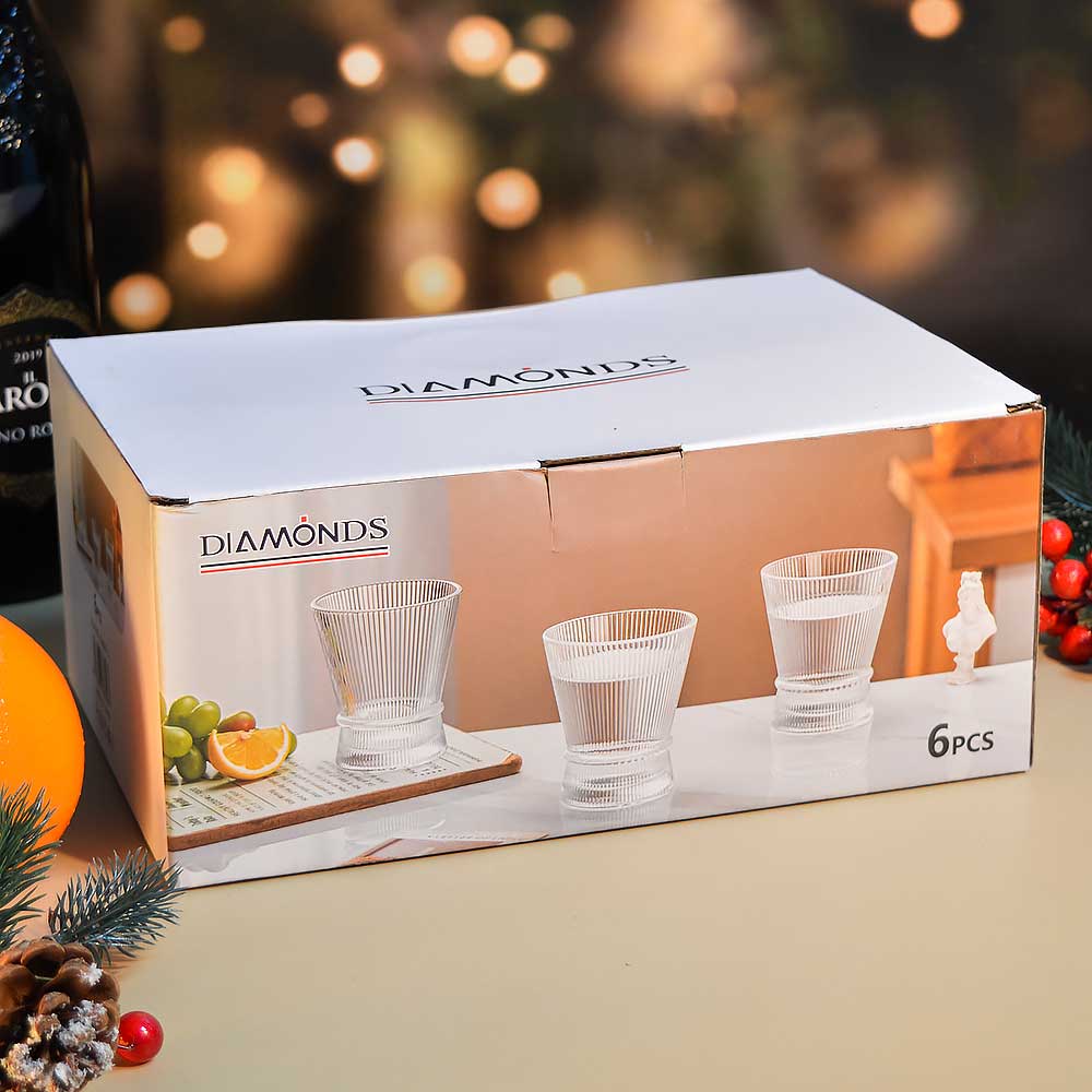 
Reusable striped drinking glass