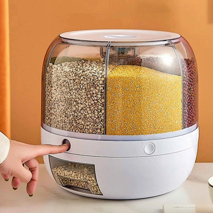 
360-degree rotating food storage container