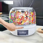 Rotary Dispensing Candy & Cereal Storage for Kitchen