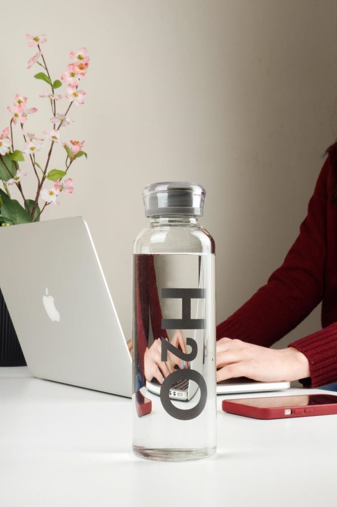 H2O Borosilicate Glass Sports Bottle | Durable Heat Resistant Water Bottle for Daily Use