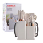 19-Piece Wooden Handle Silicone Kitchen Utensil Set