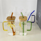 400ml Square Glass Cup with Handle
