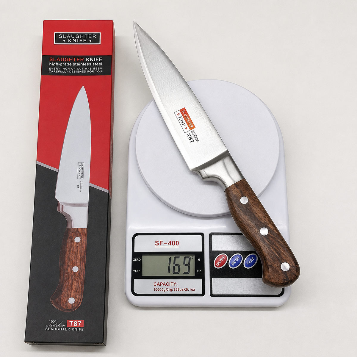 
Heavy duty stainless steel butcher knife T87
