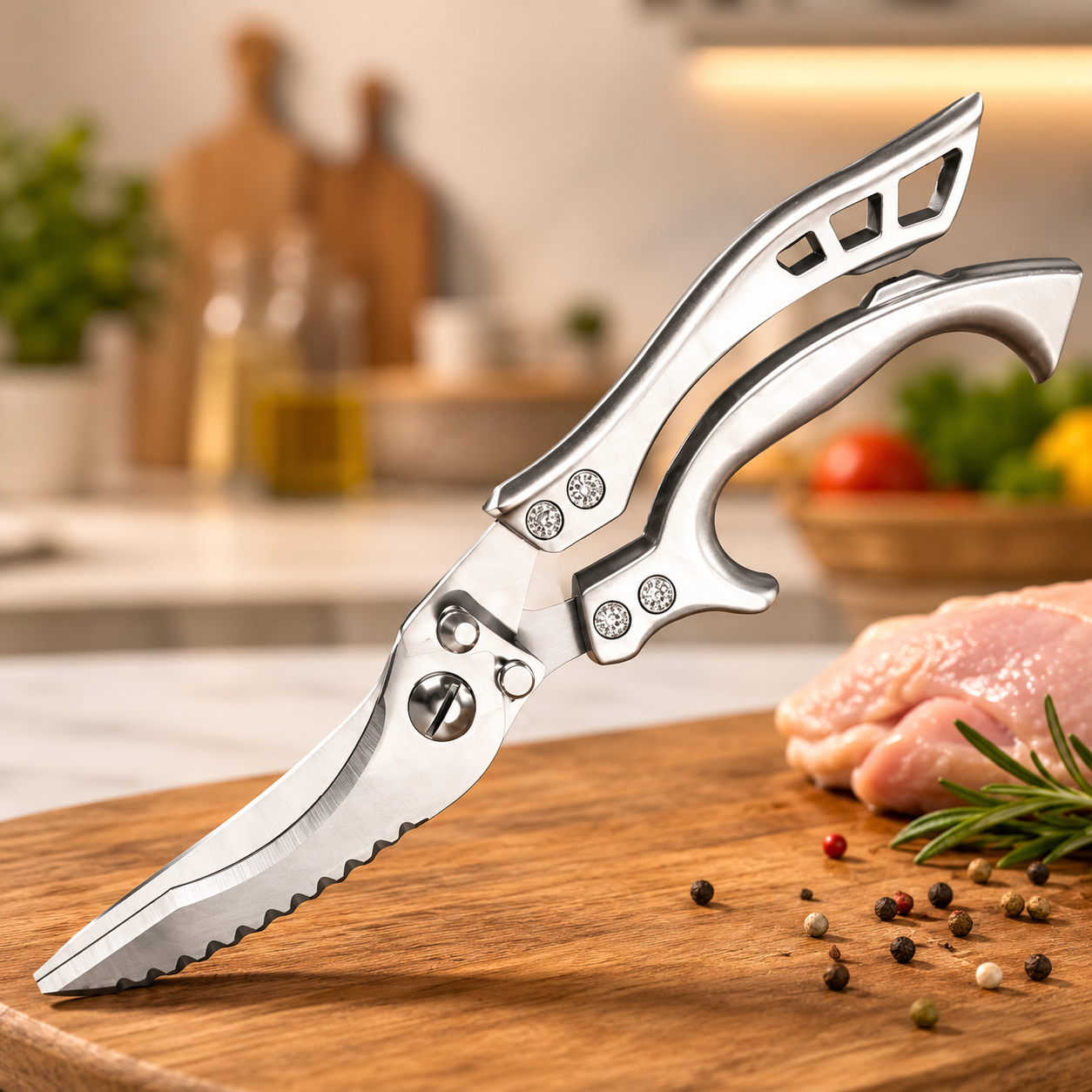 Heavy Duty Stainless Steel Kitchen Scissors | Multi-Functional Chicken Bone Cutting Shears s1