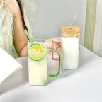 400ml Square Glass Cup with Handle