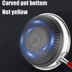 Silver Stainless Steel Non-Stick Wok Pan for Kitchen