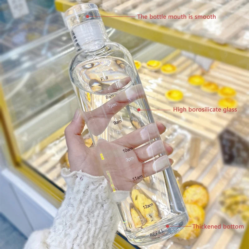 500ml Plastic Water Bottle with Time Marker