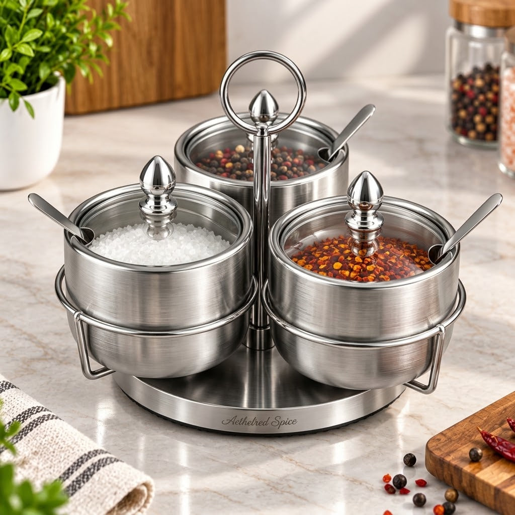 Rotating spice jar holder for kitchen countertop