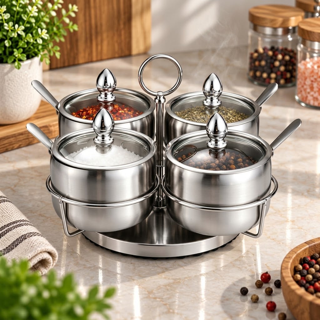 Kitchen spice rack and container organizer set