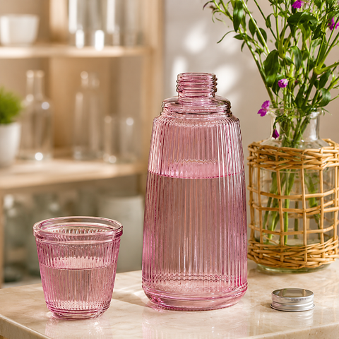 1300ml High Borosilicate Glass Water Bottle with Cup Lid | Heat-Resistant Juice, Tea & Water Bottle