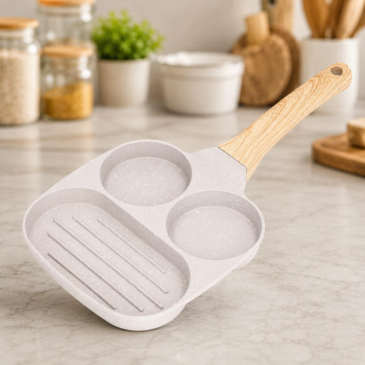 JIO 3-hole non-stick die-cast frying pan with marble coating