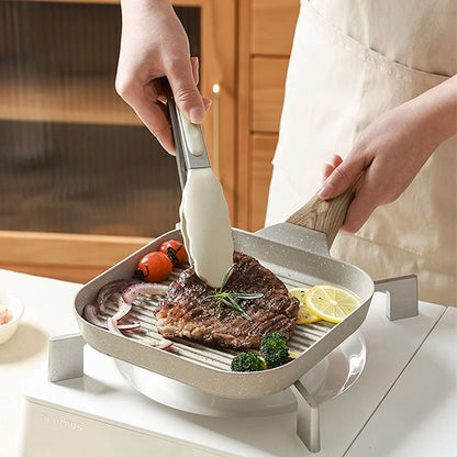 
Square granite frying pan for steak cooking