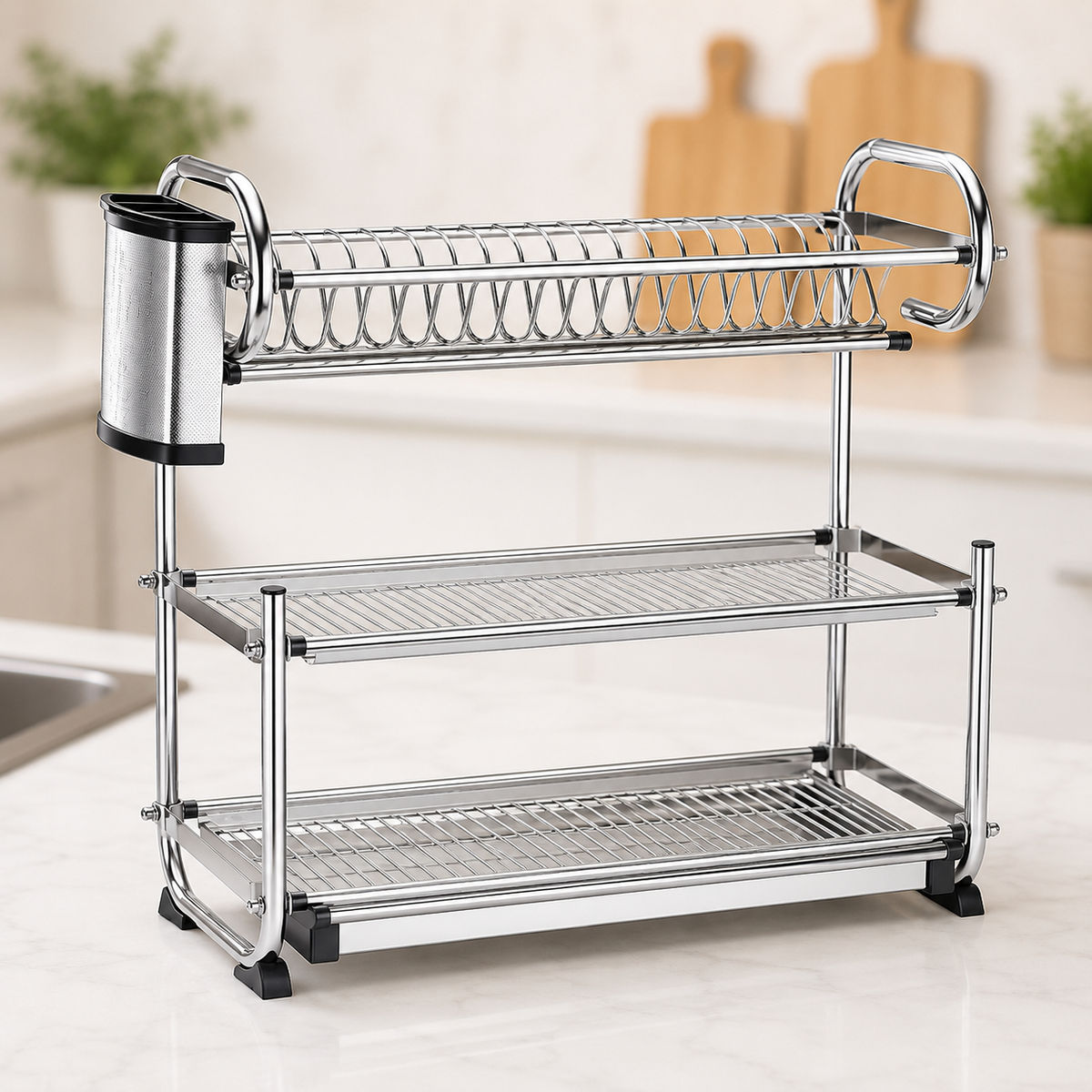 
Stainless Steel Plate and Bowl Drying Rack for Kitchen