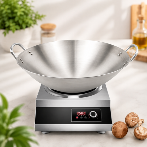 201 Stainless Steel Wok with Double Side Handles