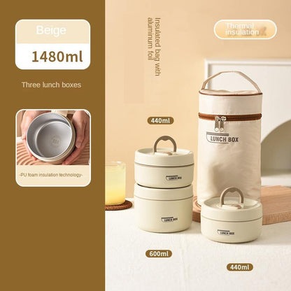 Stainless steel compartment lunch box for school meals
