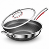 Stainless steel frying pan with lid