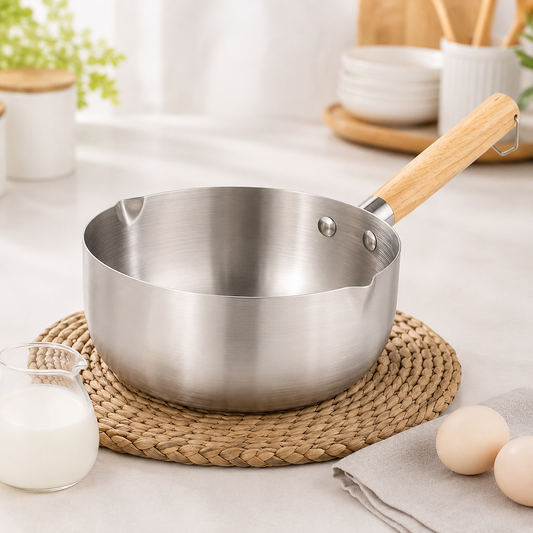 Stainless steel multi-section sauce pan for induction cooker