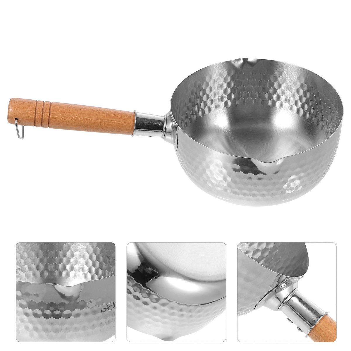 
Stainless steel saucepan with transparent glass cover
