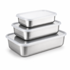 3-piece stainless steel food storage container set
