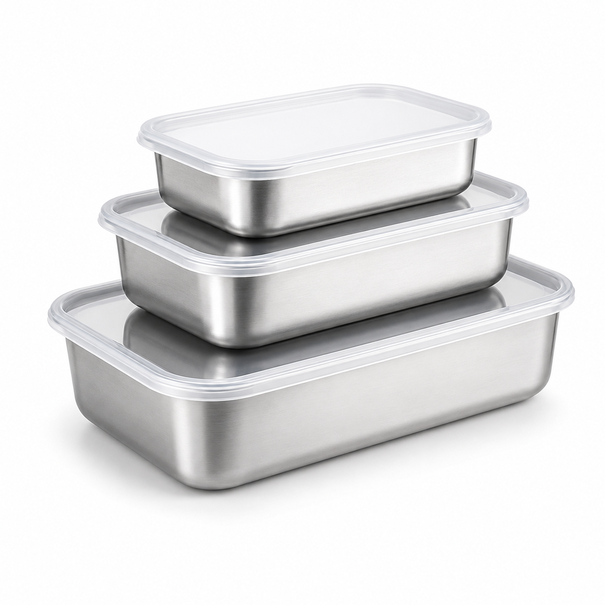 3-piece stainless steel food storage container set