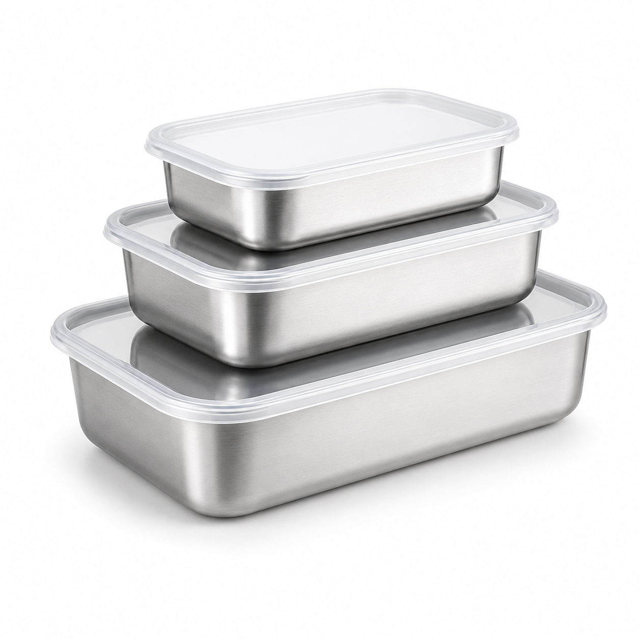 3-piece stainless steel food storage container set
