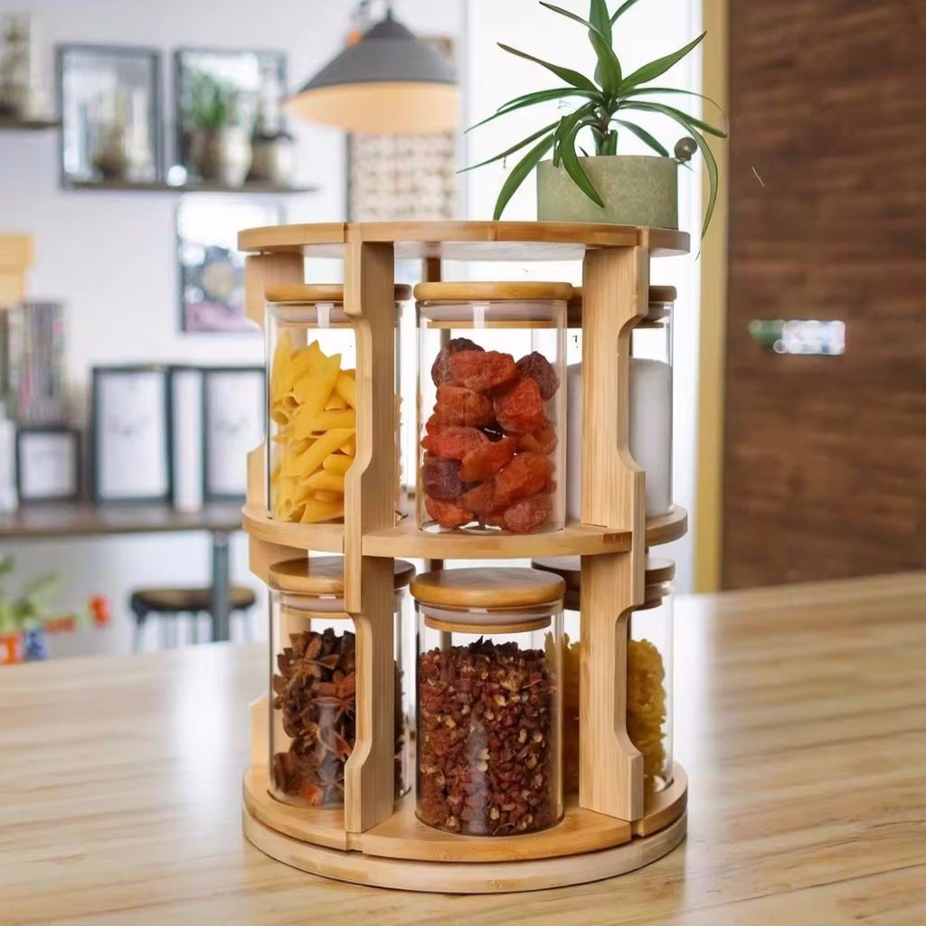 
Sustainable Bamboo Kitchen Spice Rack Organizer