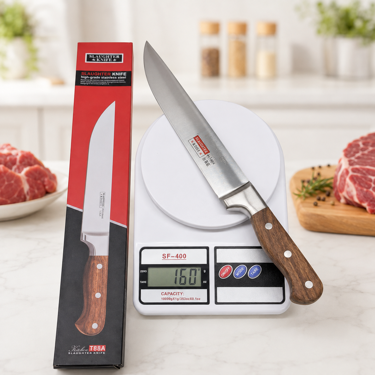 T88A High Grade Stainless Steel Butcher Knife