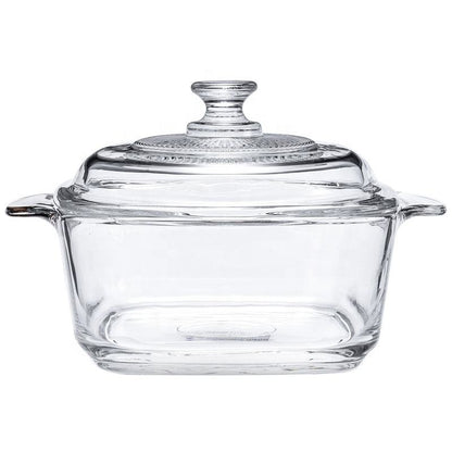 Thickened amber glass cooking pot with lid