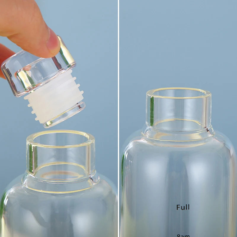 Time marker water bottle for daily hydration tracking