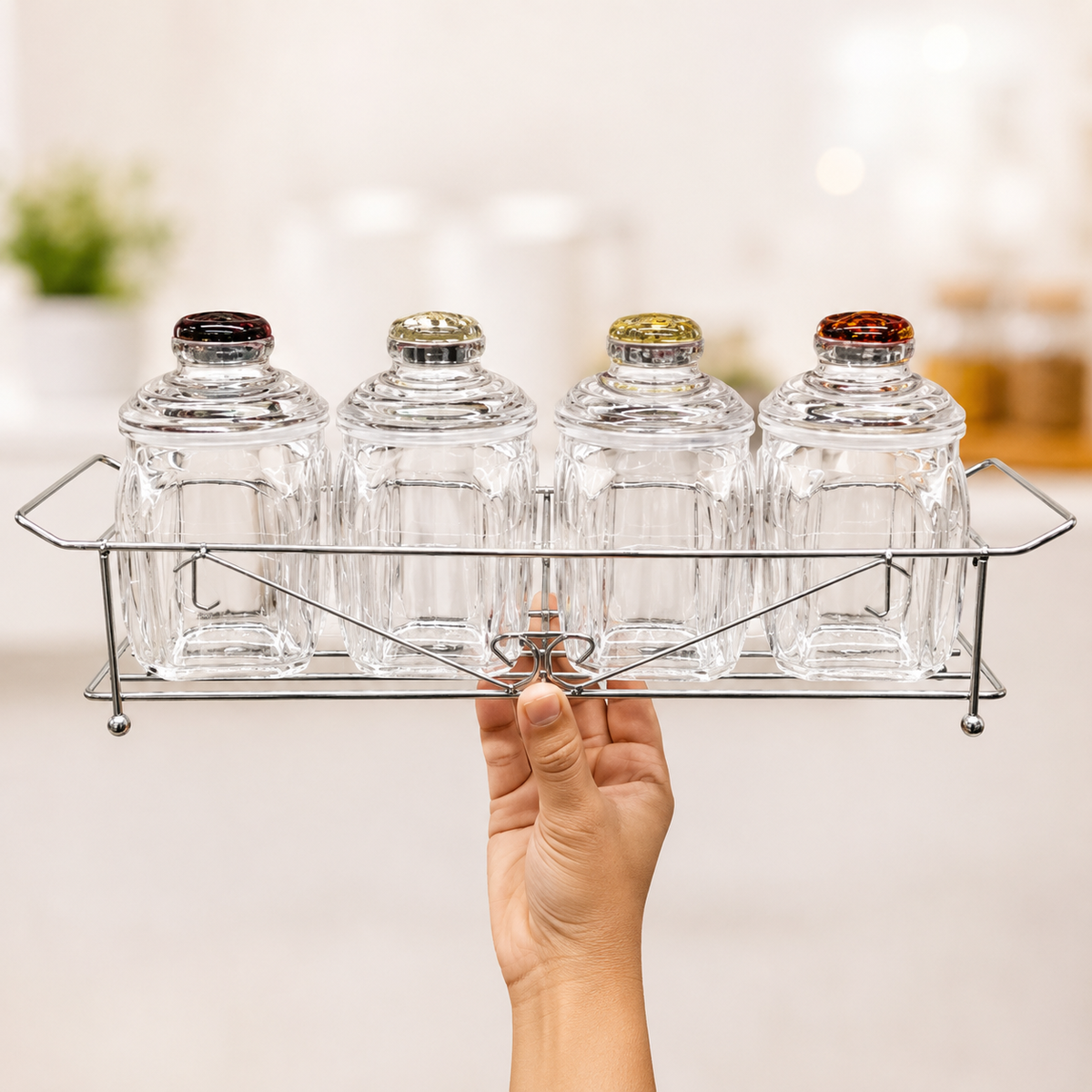 
Transparent Acrylic Spice Containers with Secure Lids