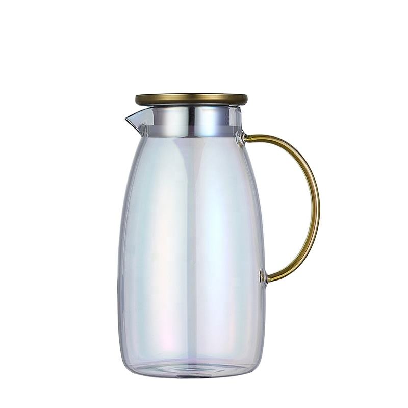 
Transparent glass water kettle with fitted lid