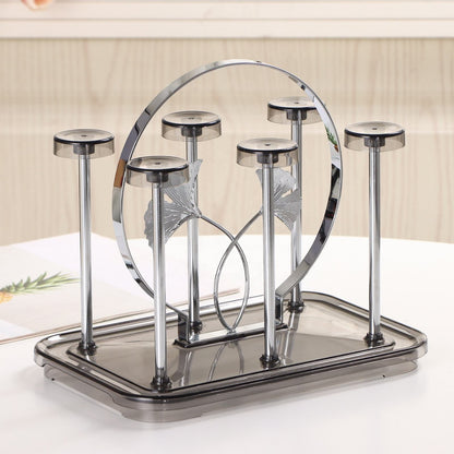 U-shape six cup holder stand for glass storage