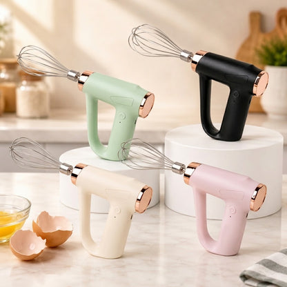 USB rechargeable electric egg beater with stainless steel whisk