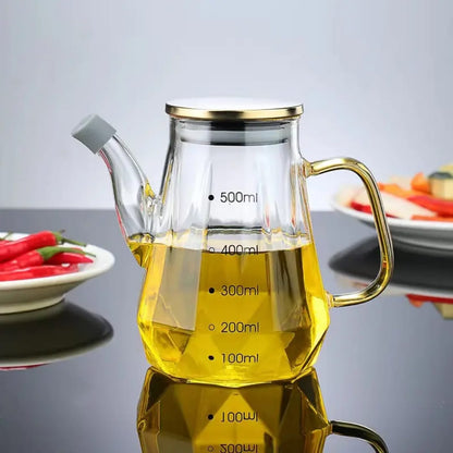 
Heat-resistant glass oil bottle for home kitchen