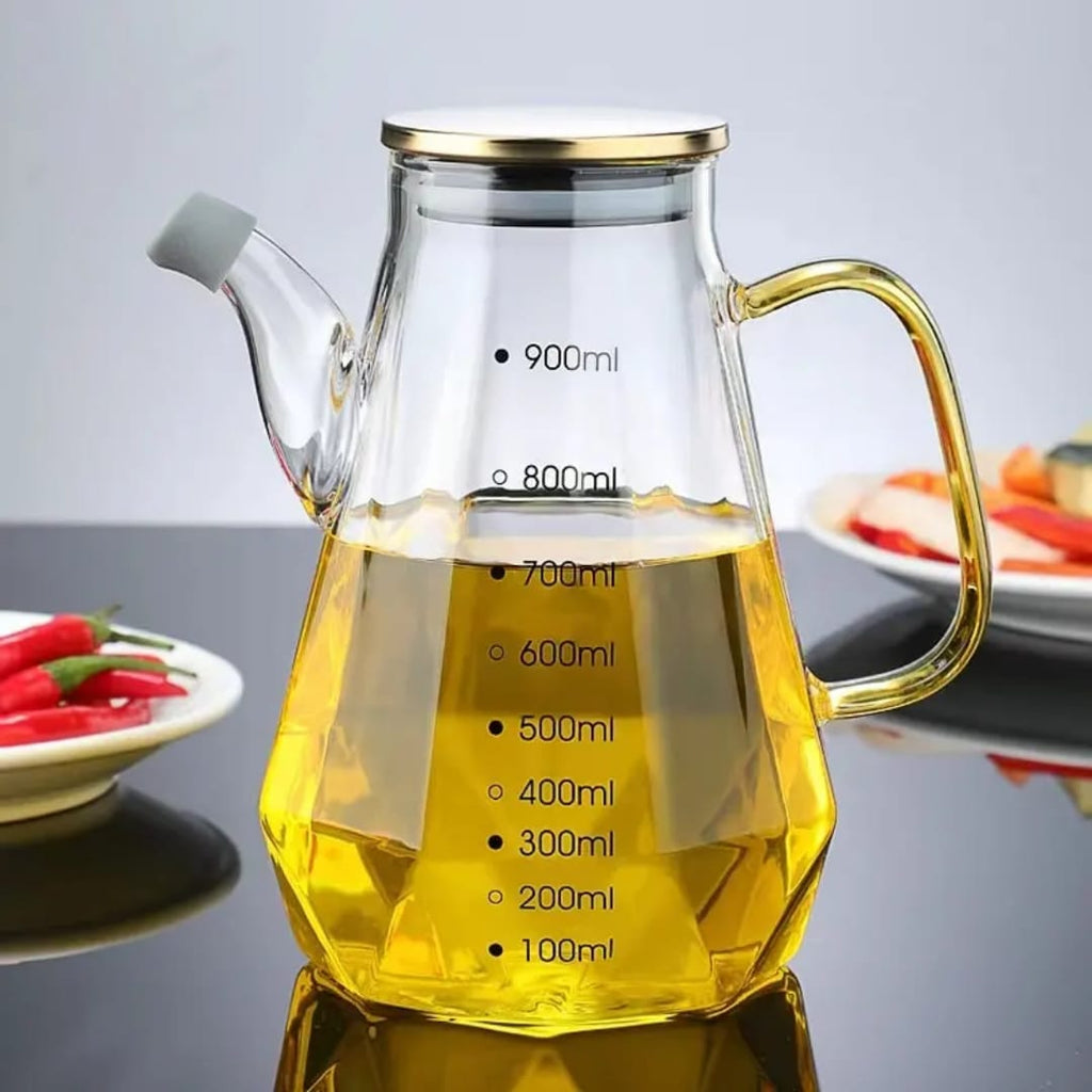 Innovative Diamond Shape Borosilicate Glass Oil &amp; Vinegar Bottle Set