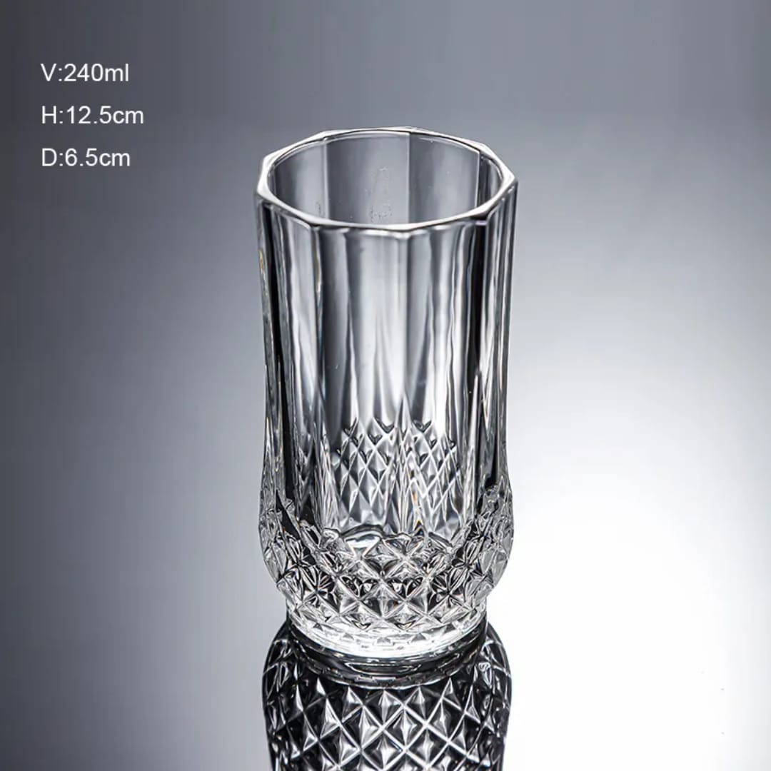 High Quality Diamond Bottom Glass Whiskey Cup – 200ml / 240ml