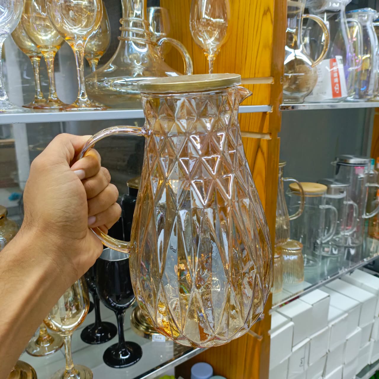 Borosilicate Glass Household Large-capacity Winged Water Jug