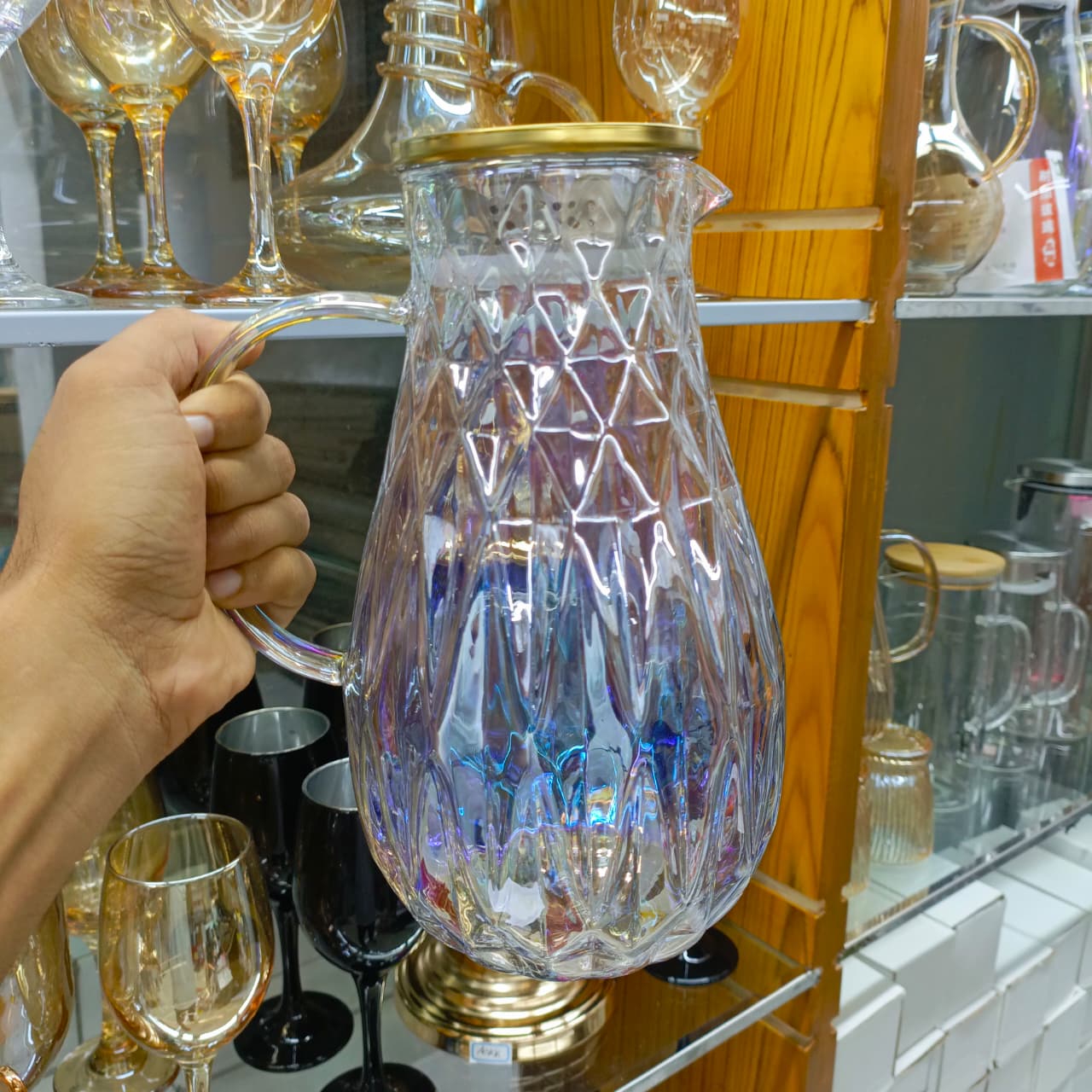 Borosilicate Glass Household Large-capacity Winged Water Jug