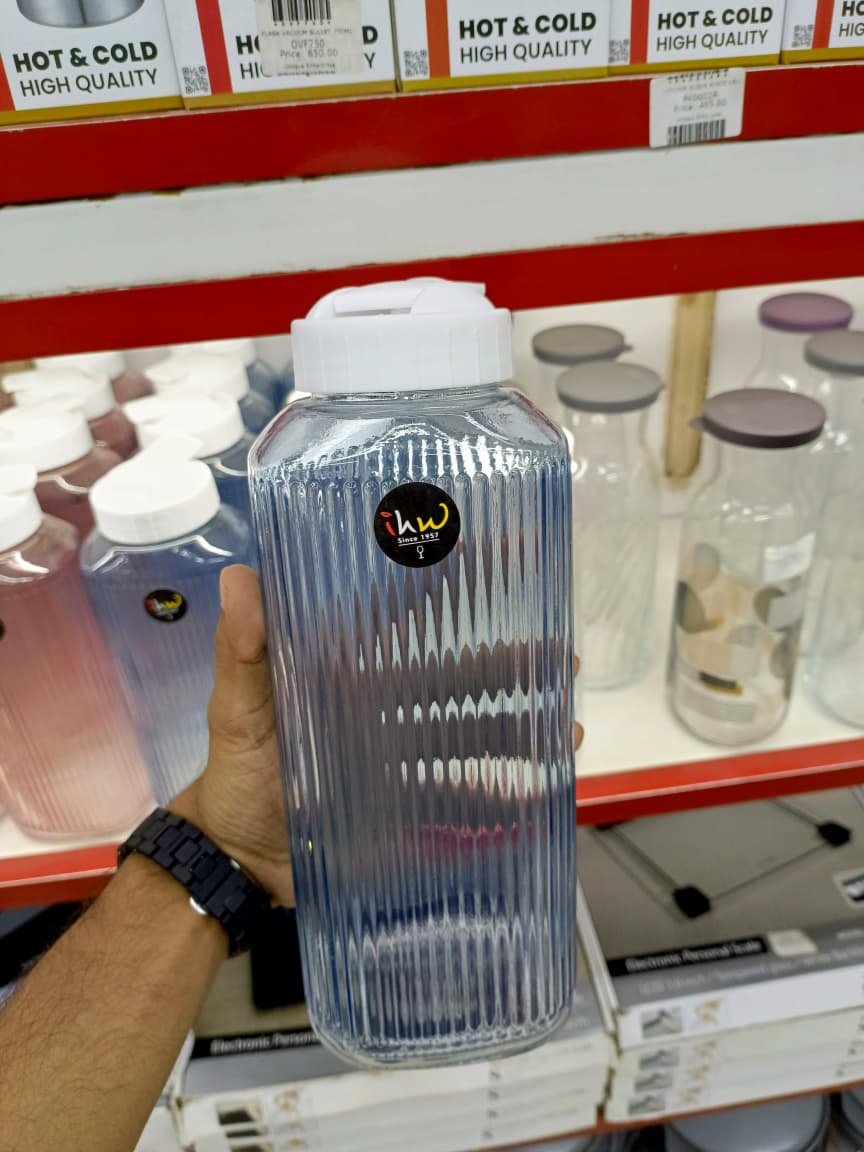 1300ml Glass Water Bottle UE 01306 – Large Capacity Drinking Bottle for Hot &amp; Cold Beverages