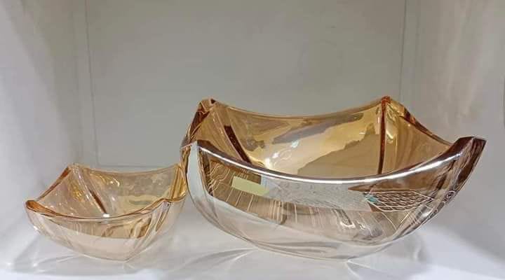 7 Pcs Custom Decorative Clear Glass Dish Set-
