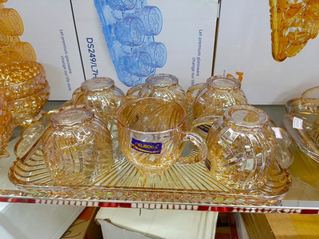 Red Cherry Colored Glass Teacup – Elegant Heat-Resistant Transparent Mug