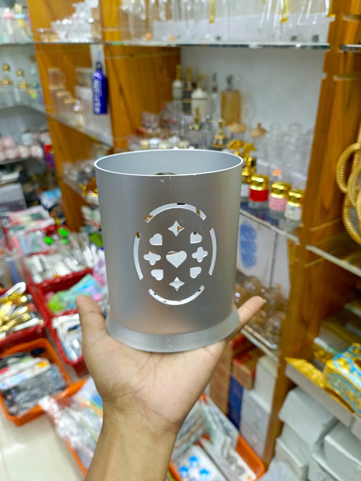 Steel Spoon Holder – Silver | Kitchen Countertop Utensil Stand