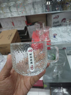 6 Pcs Ice Emboss Glass Mug Set – 300ml Premium Transparent Drinkware