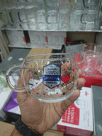 Love Printed Borosilicate Glass Cups – 6pcs Set | Heat Resistant Transparent Coffee &amp; Tea Mug Set