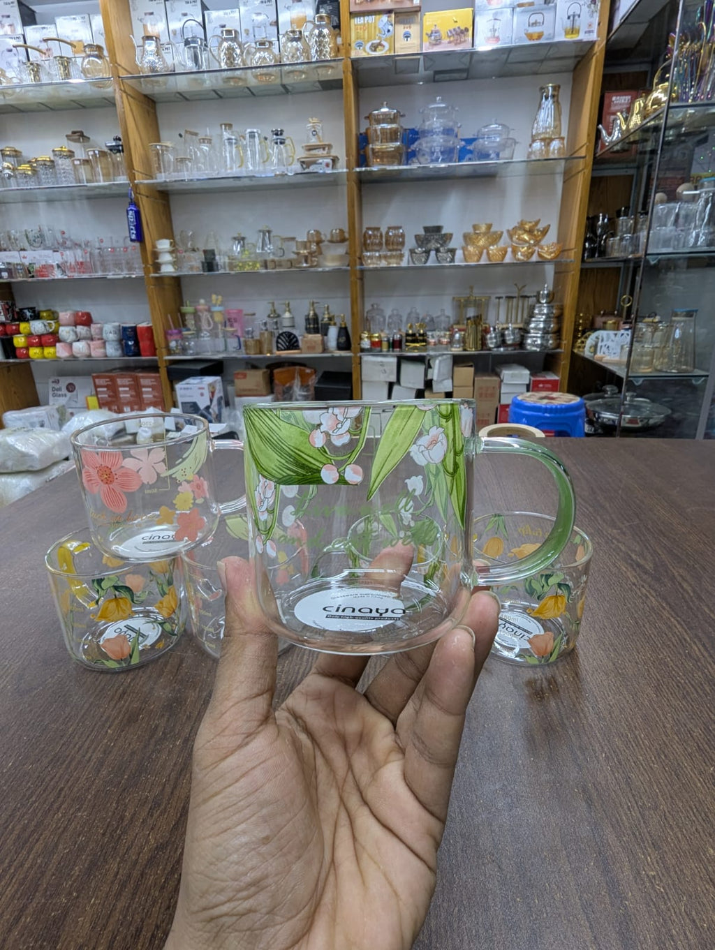 Floral Print Glass Set – 280ml (2 Pcs Drinking Glass Set)